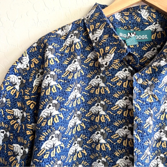 Vintage Big Dogs Who’s Your Daddy Button Down Short Sleeve - Picture 1 of 5